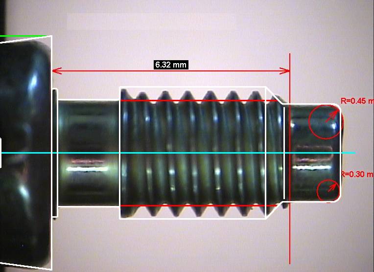 Comparison of a screw image with its construction
